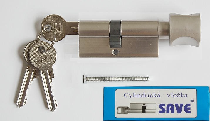 Vložka SAVE R s knoflíkem 35+30 3 klíče nikl sat - Vložky,zámky,klíče,frézky Vložky cylindrické Vložky bezpečnostní
